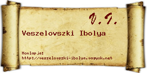 Veszelovszki Ibolya névjegykártya